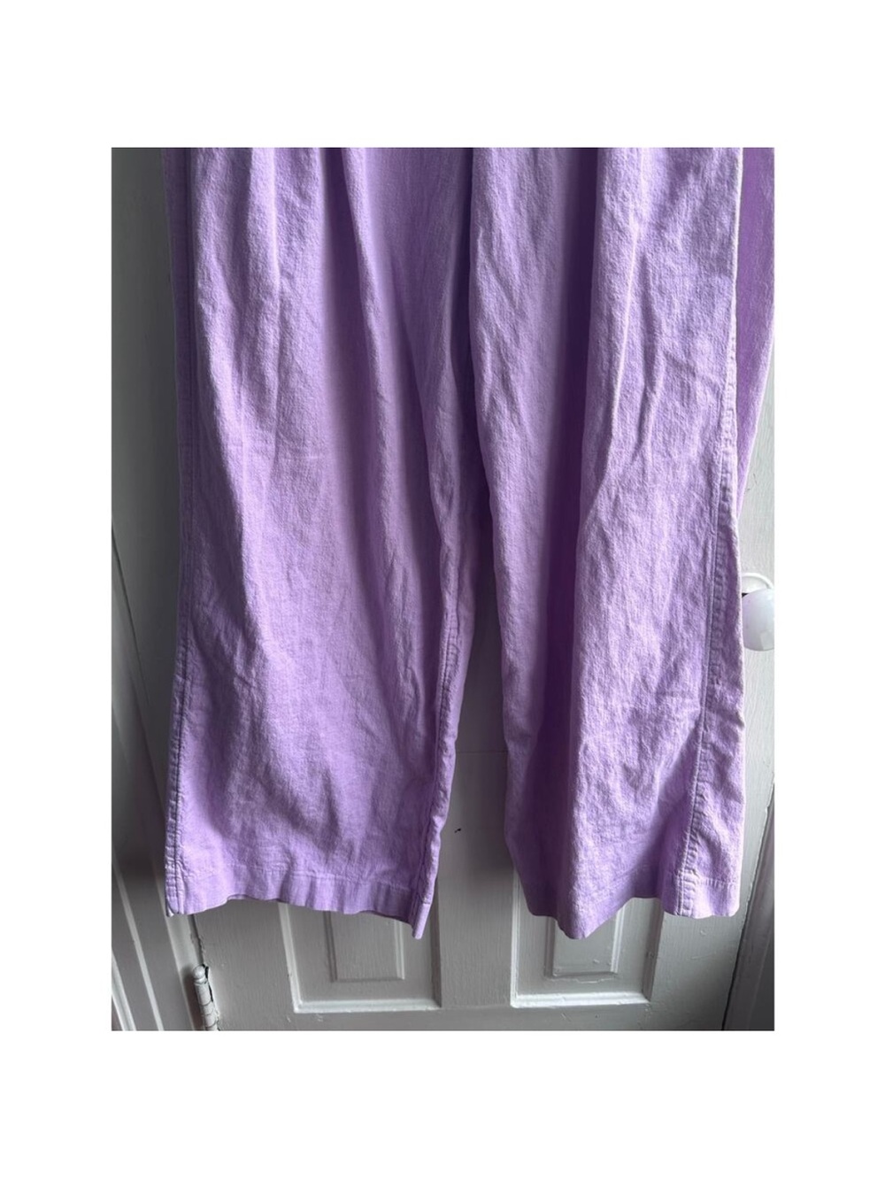 Banana Republic Linen-Blend Wide-Leg Pleated Trouser Pink Lavender - Picture 6 of 8